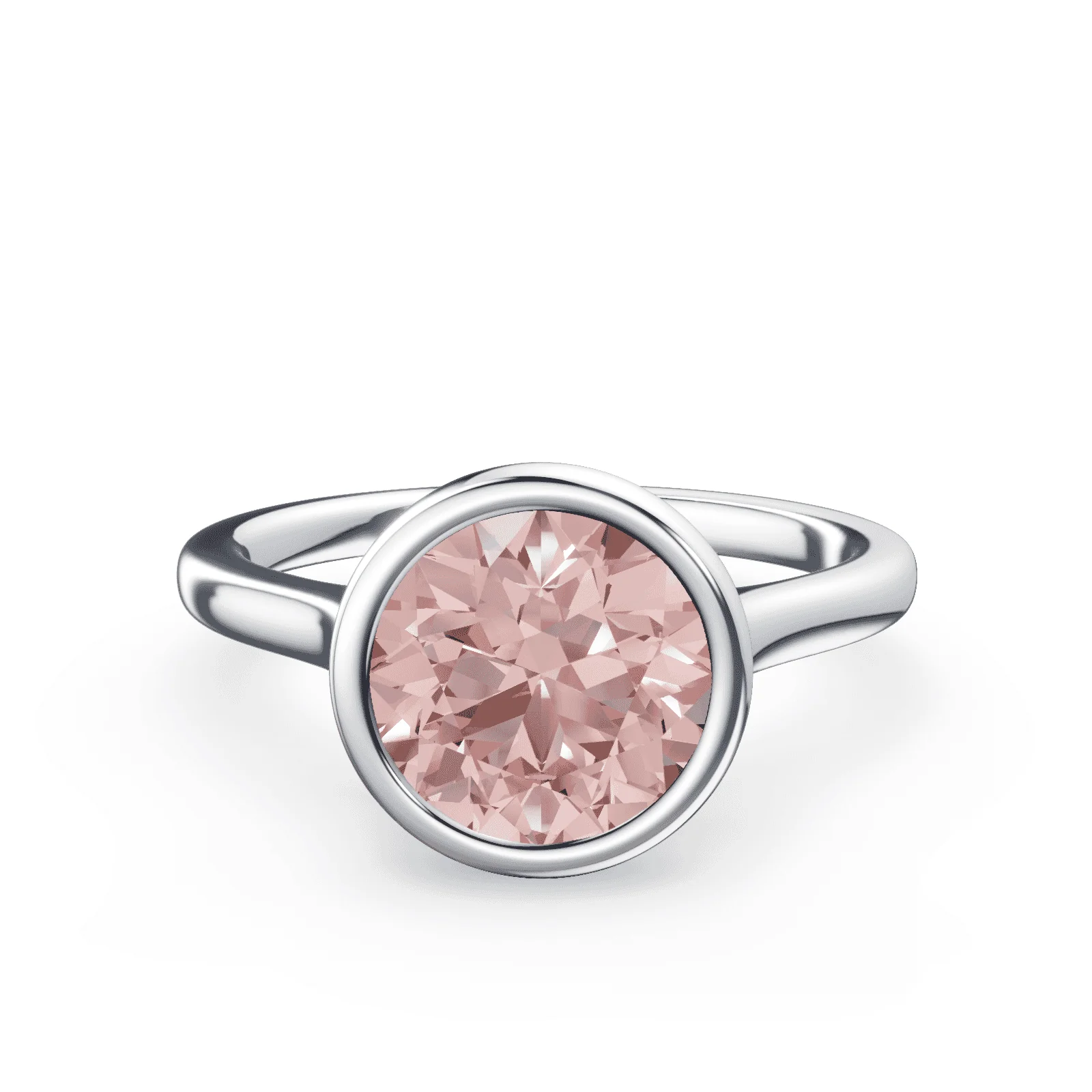 Cathedral Bezel Pink Diamond Ring