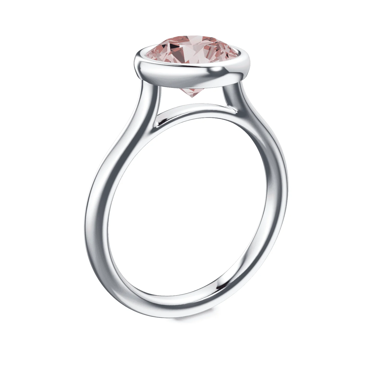 Cathedral Bezel Pink Diamond Ring - Image 2