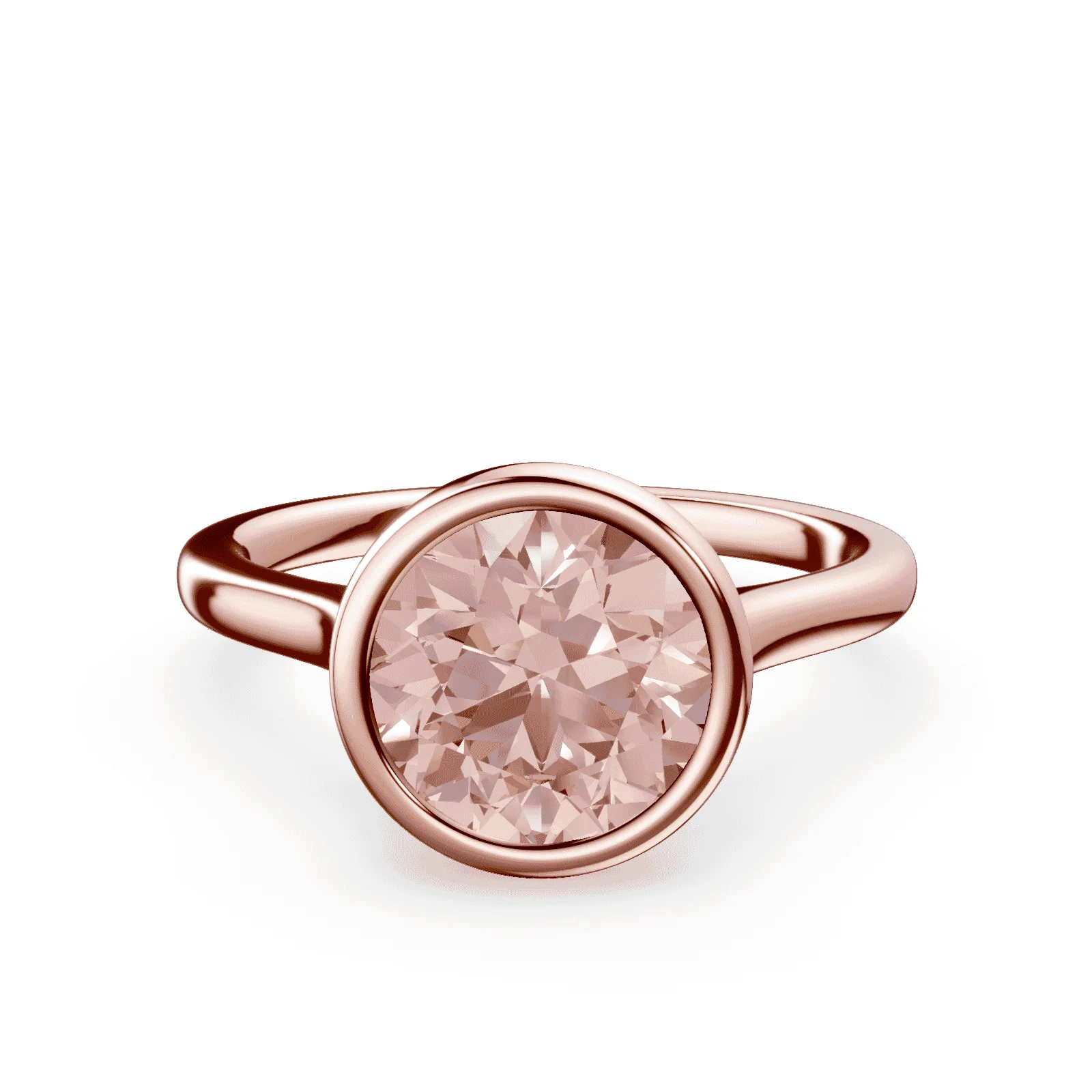 Cathedral Bezel Pink Diamond Ring