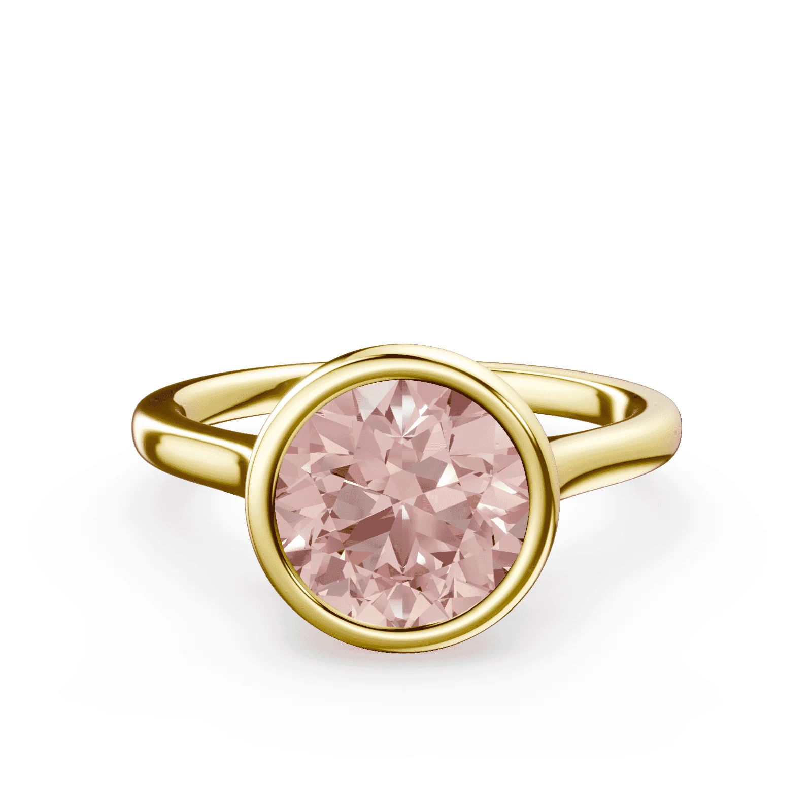 Cathedral Bezel Pink Diamond Ring
