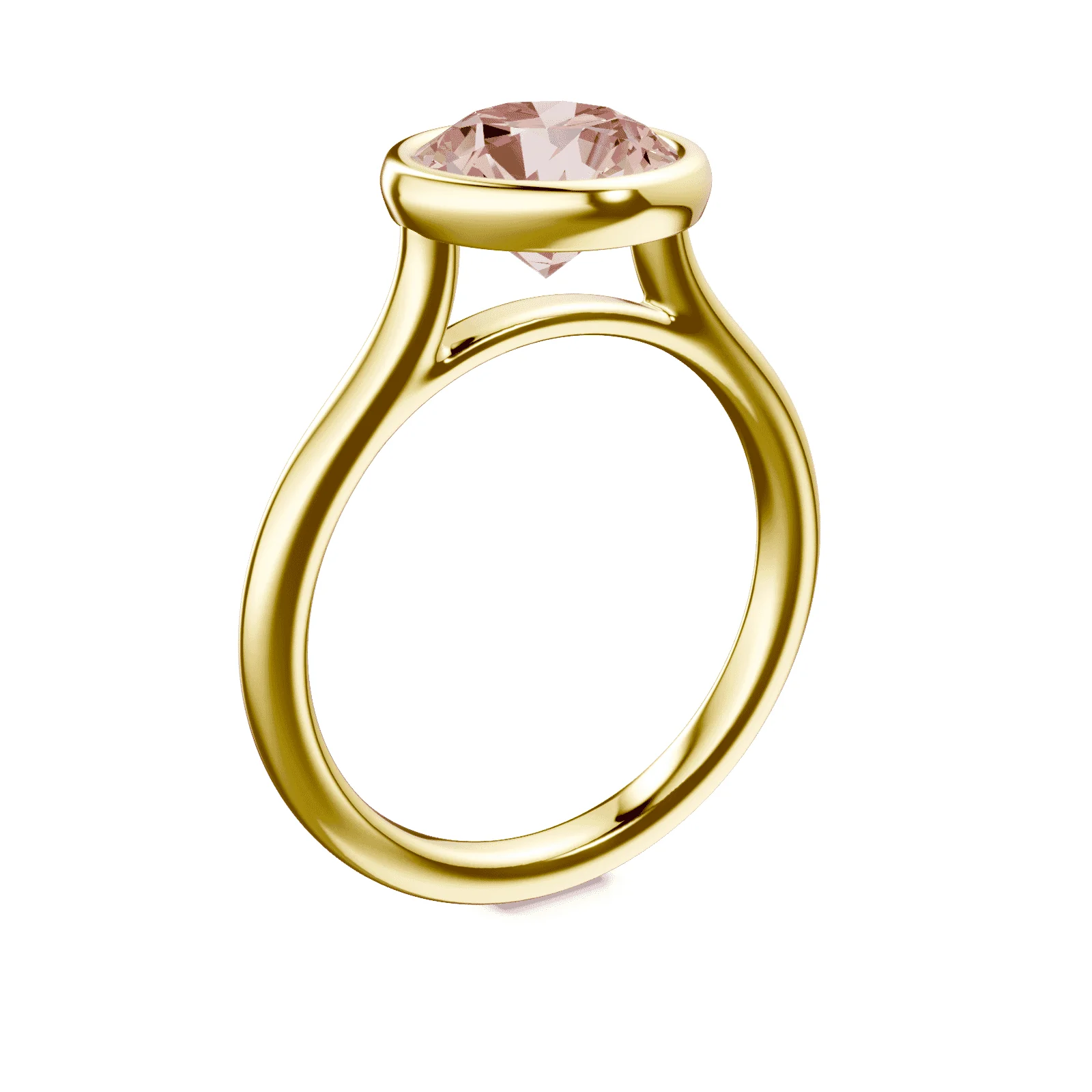 Cathedral Bezel Pink Diamond Ring - Image 2