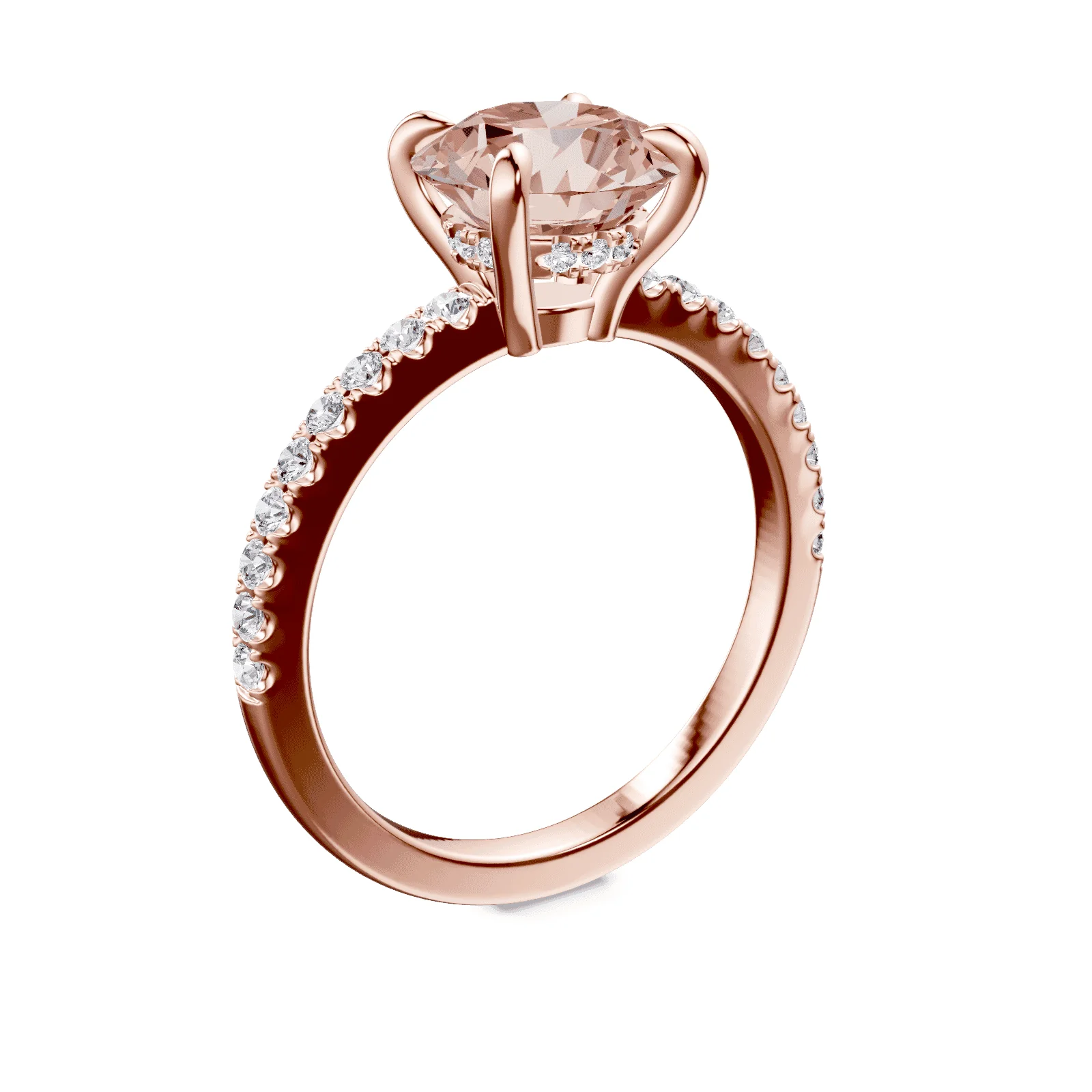 Low Profile Pink Pave Ring - Image 2