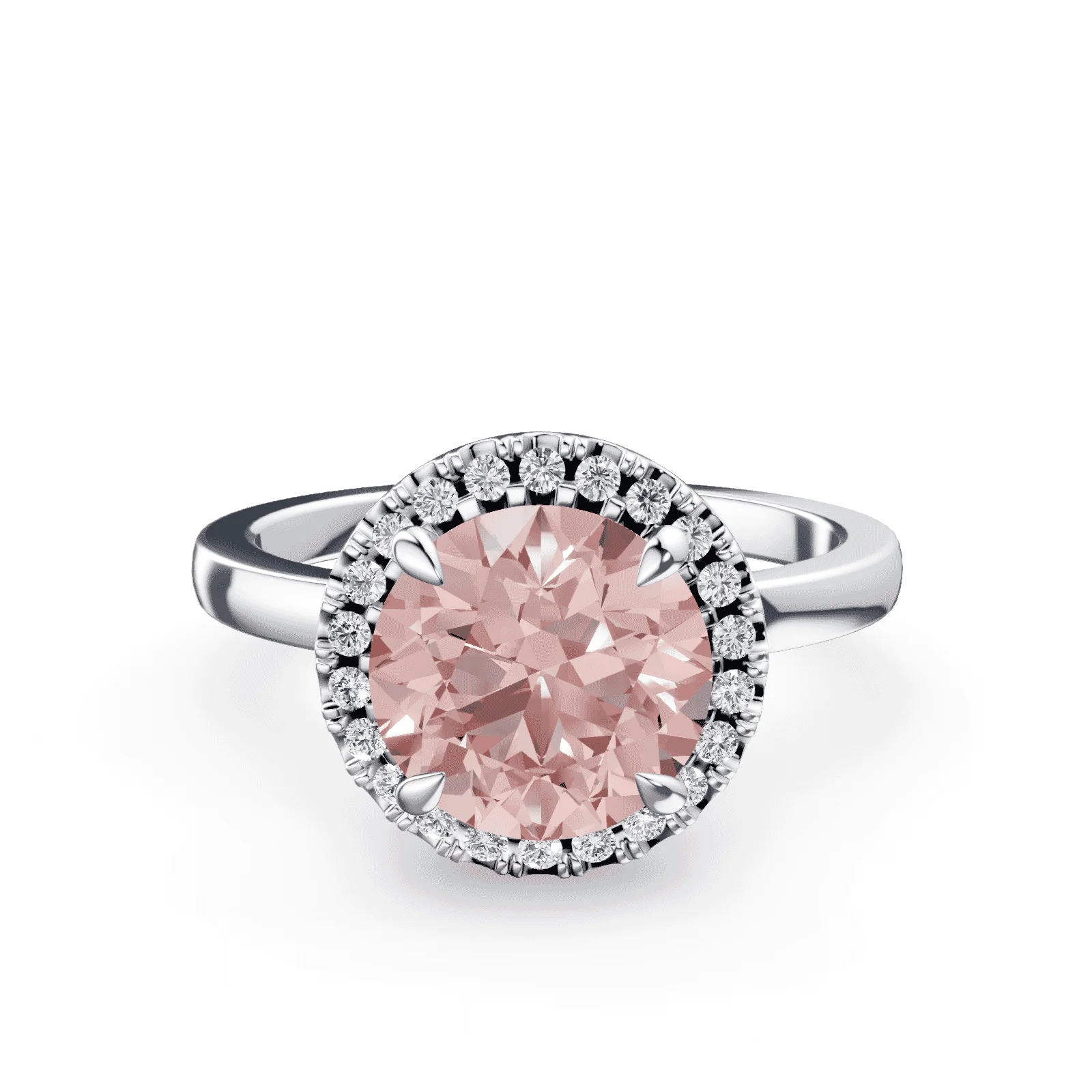 Halo Pink Diamond Ring