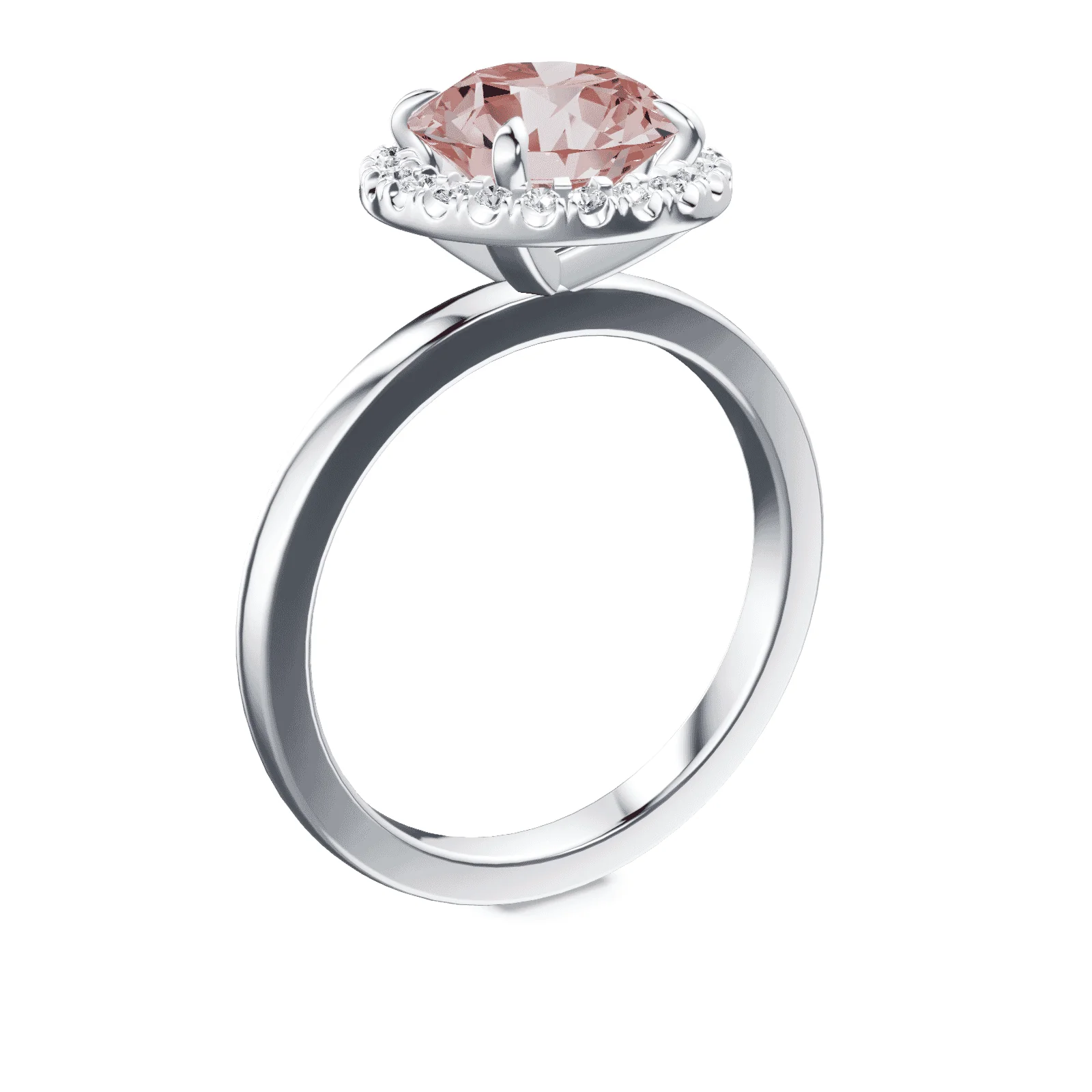 Halo Pink Diamond Ring - Image 2