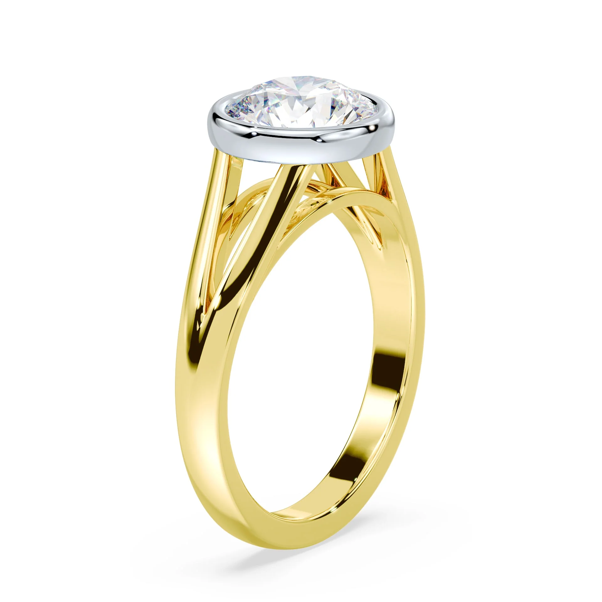 Split Shank Cathedral Bezel Ring - Image 2