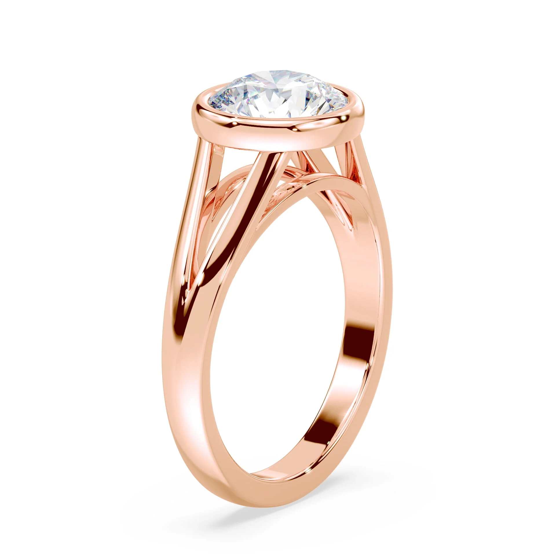 Split Shank Cathedral Bezel Ring - Image 2