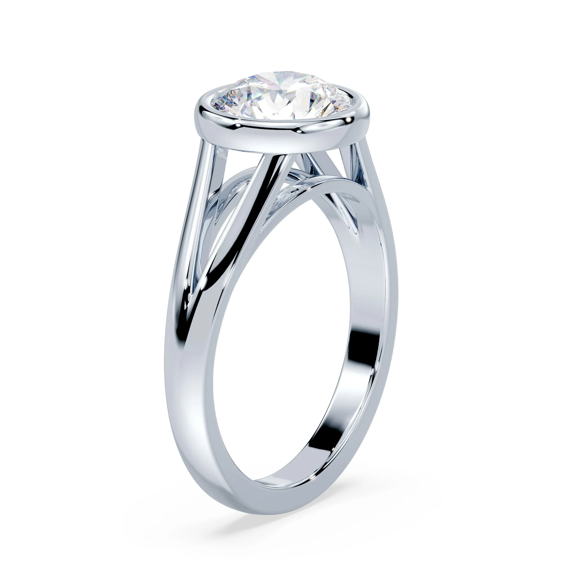 Split Shank Cathedral Bezel Ring - Image 2