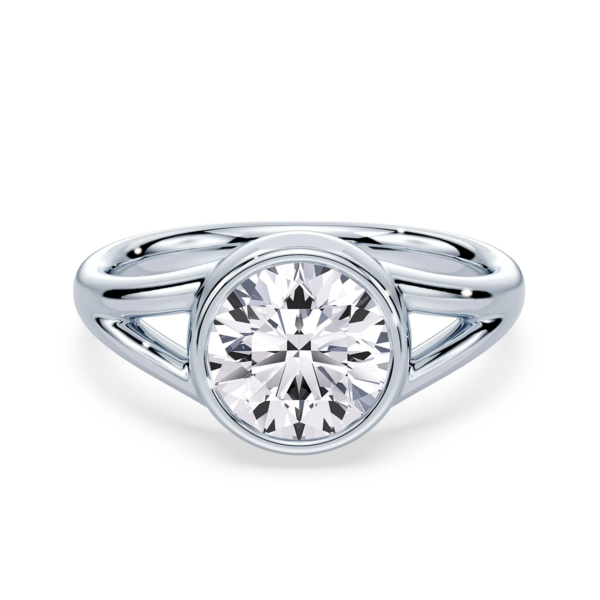 Split Shank Bezel Diamond Ring