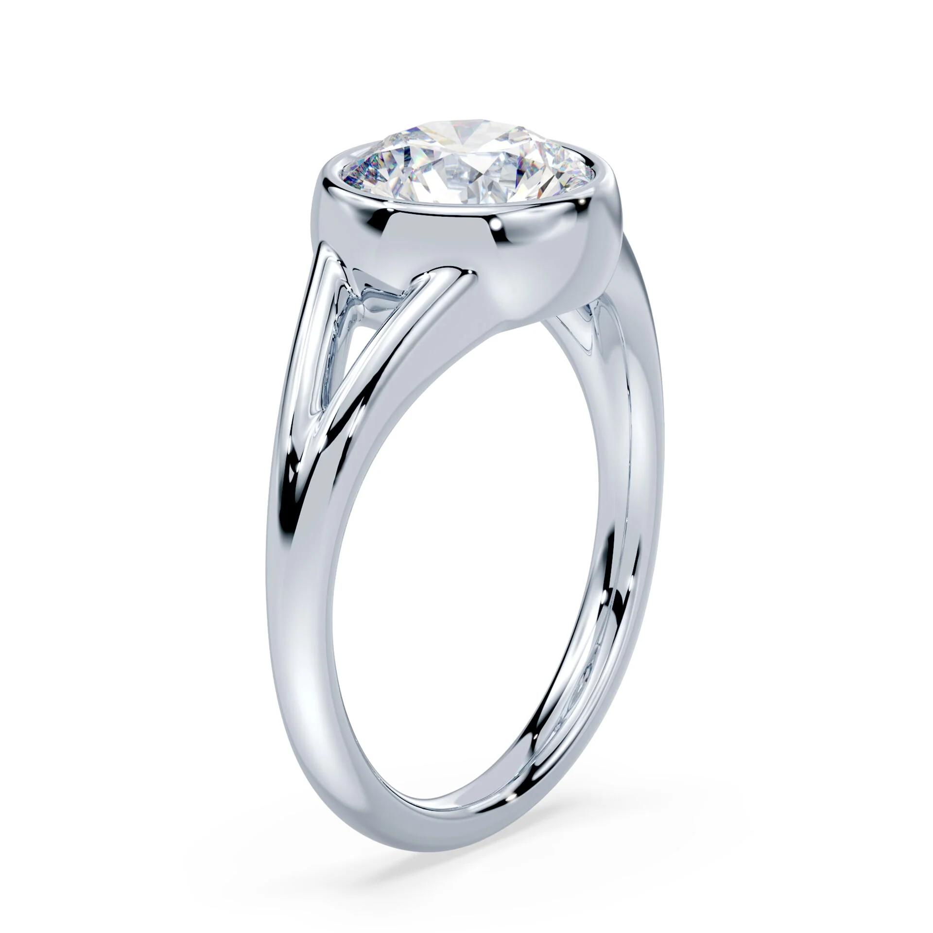 Split Shank Bezel Diamond Ring - Image 2