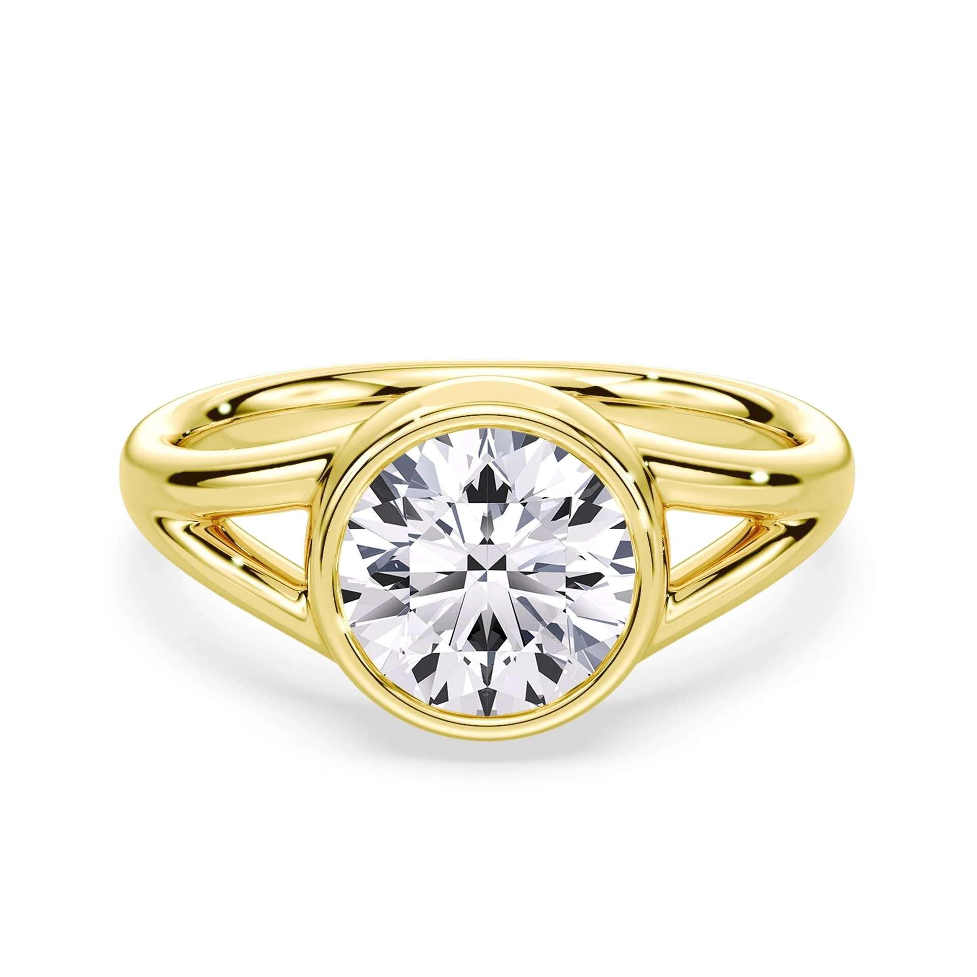 Split Shank Bezel Diamond Ring