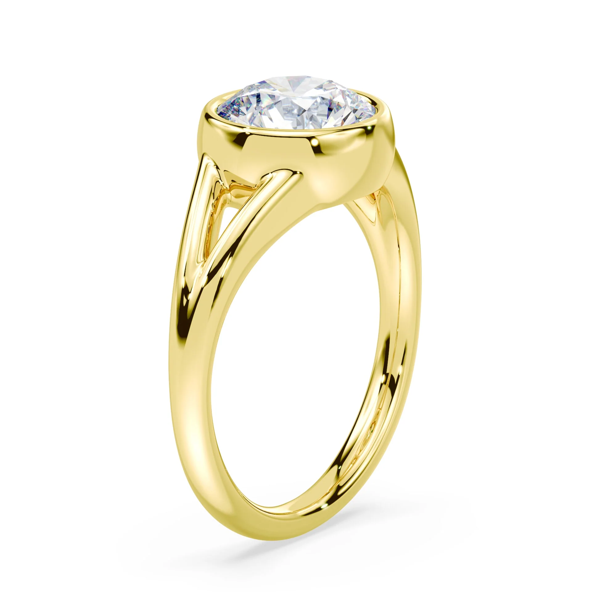 Split Shank Bezel Diamond Ring - Image 2
