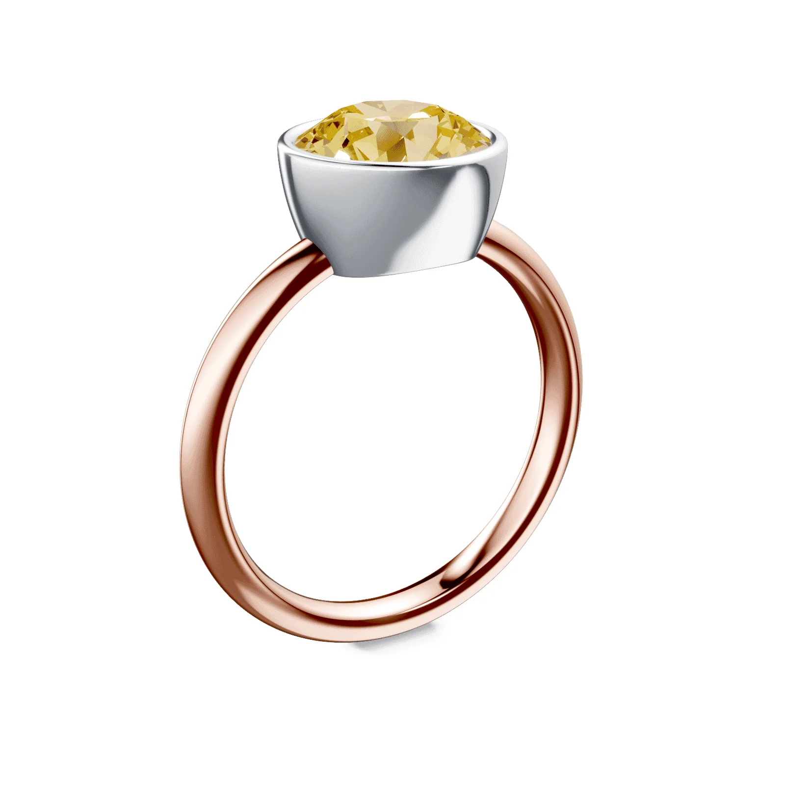 Bezel Yellow Diamond Ring - Image 2