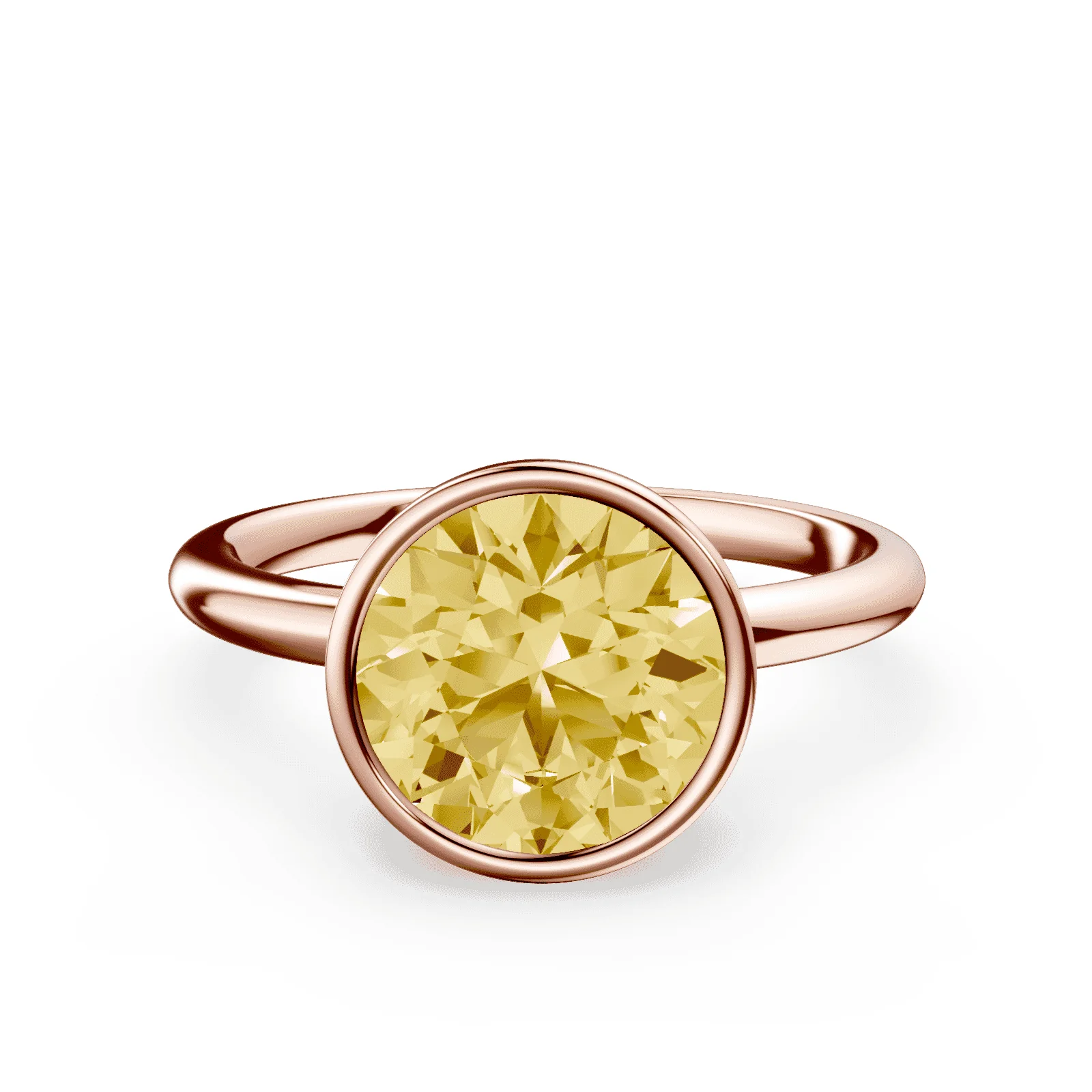 Bezel Yellow Diamond Ring