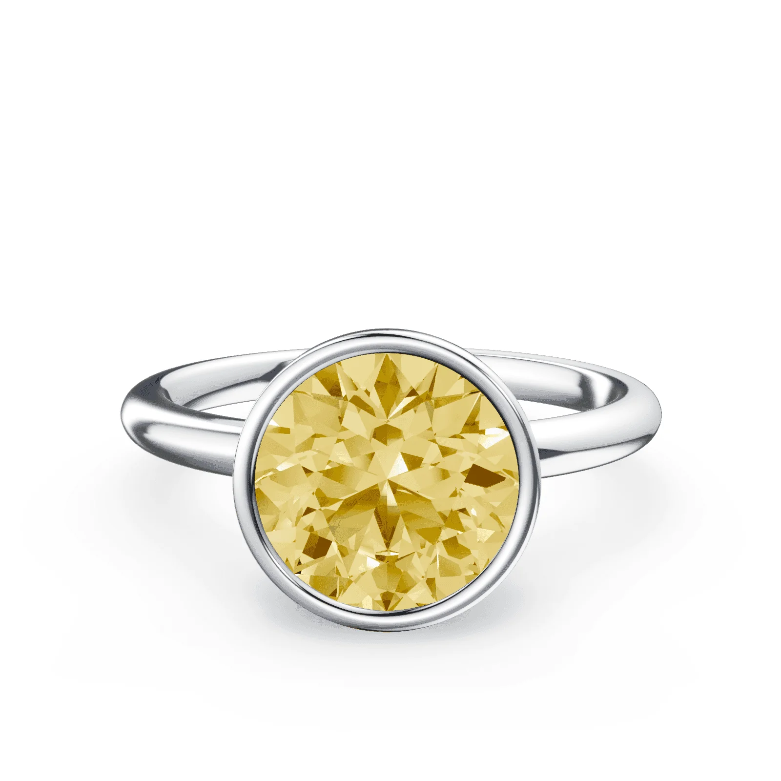 Bezel Yellow Diamond Ring