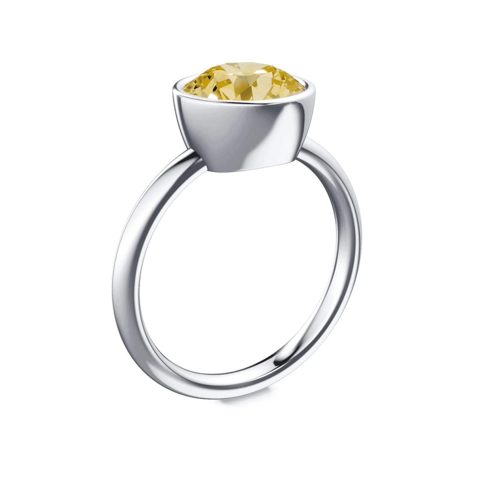 Bezel Yellow Diamond Ring - Image 2