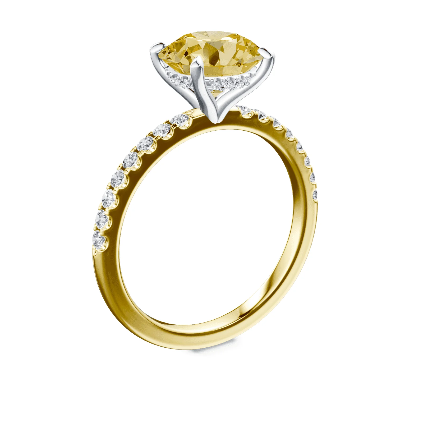 Yellow Diamond Pave Ring - Image 2