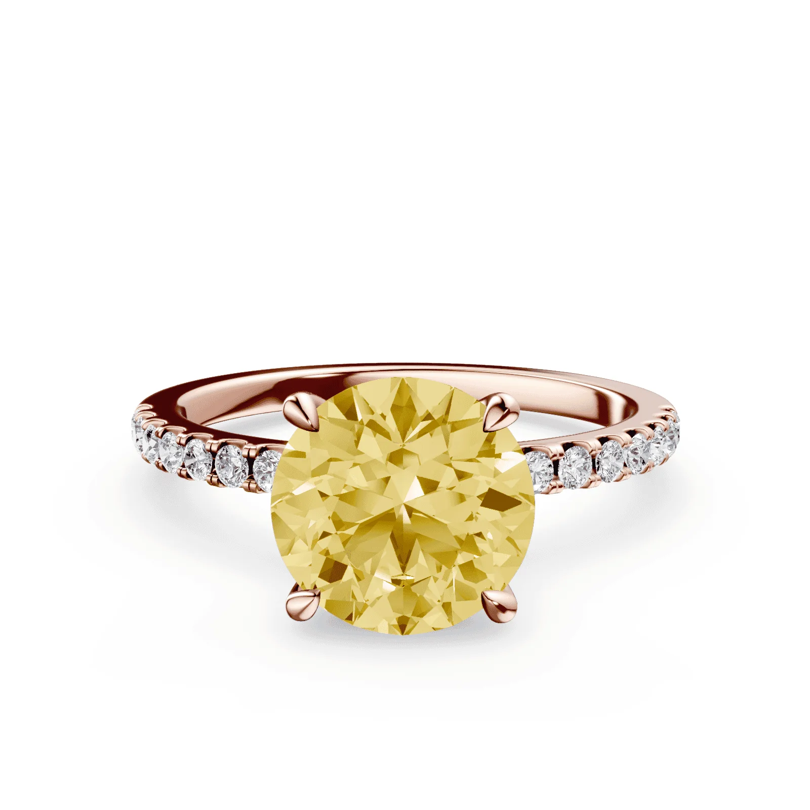 Yellow Diamond Pave Ring
