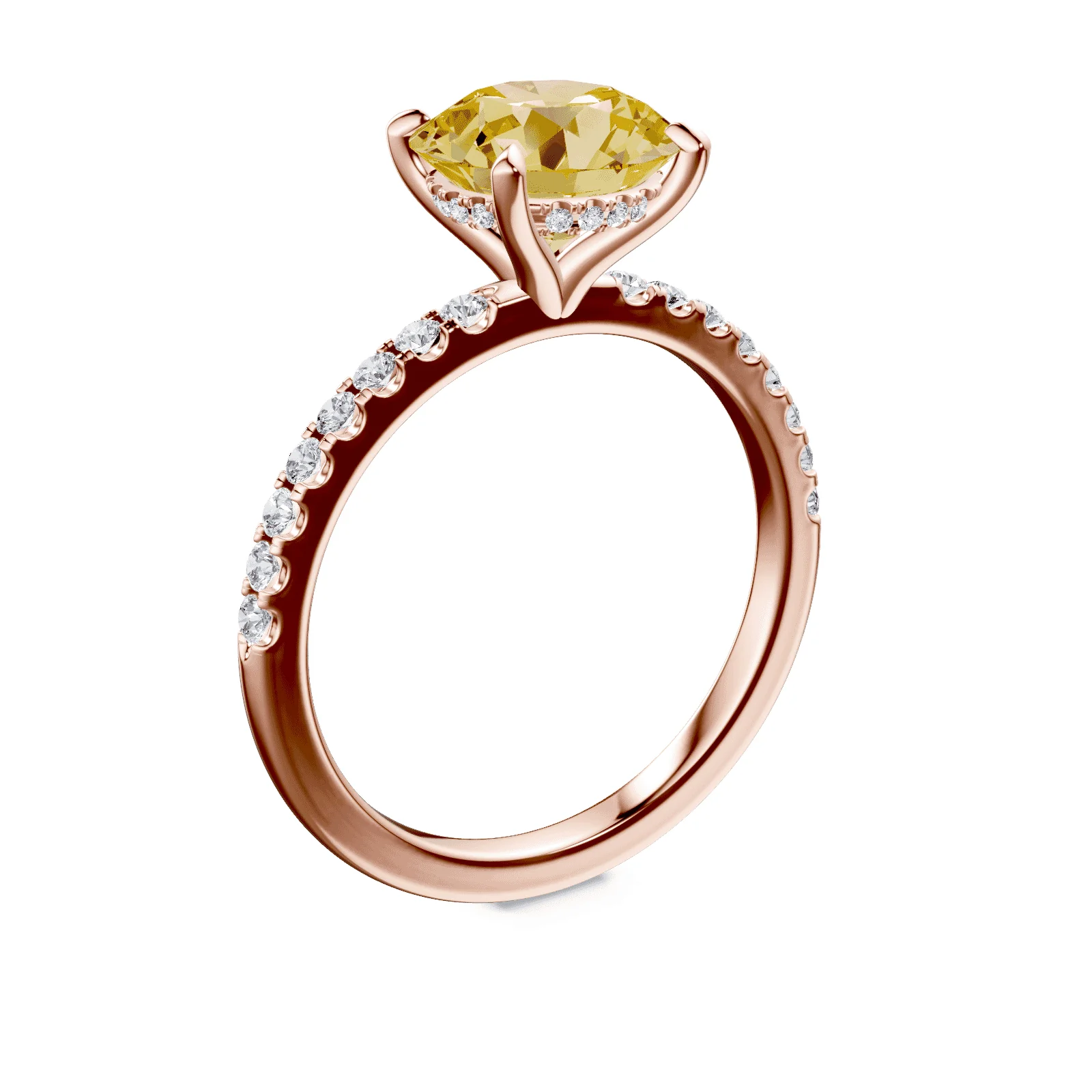 Yellow Diamond Pave Ring - Image 2