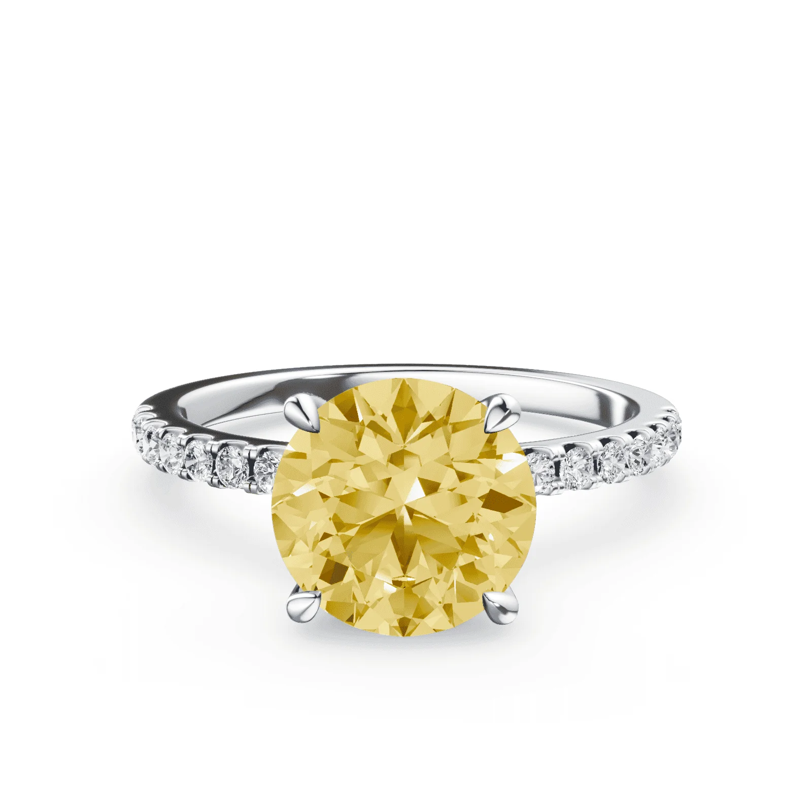 Yellow Diamond Pave Ring