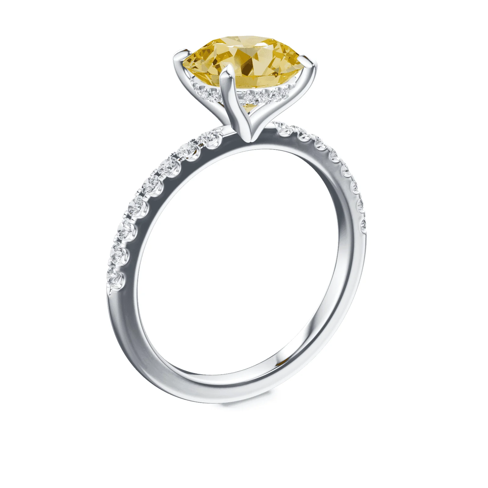 Yellow Diamond Pave Ring - Image 2