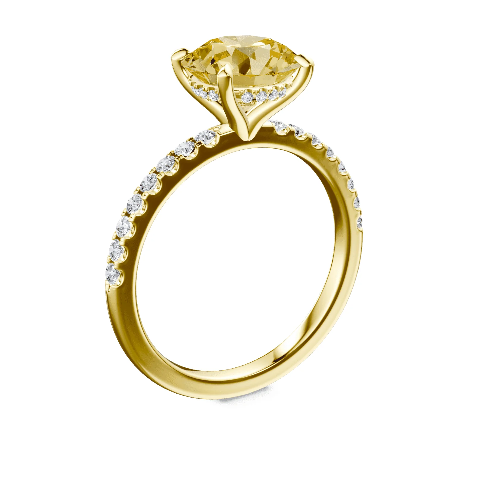 Yellow Diamond Pave Ring - Image 2