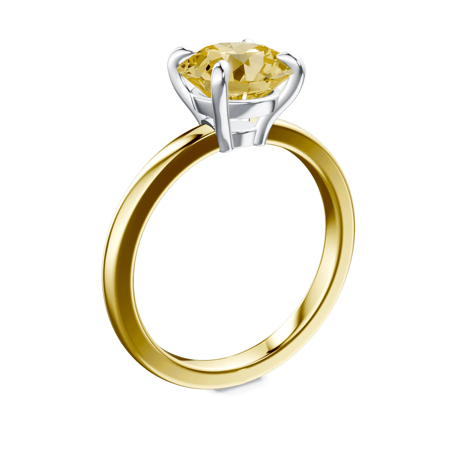 Low Profile Yellow Diamond Ring - Image 2