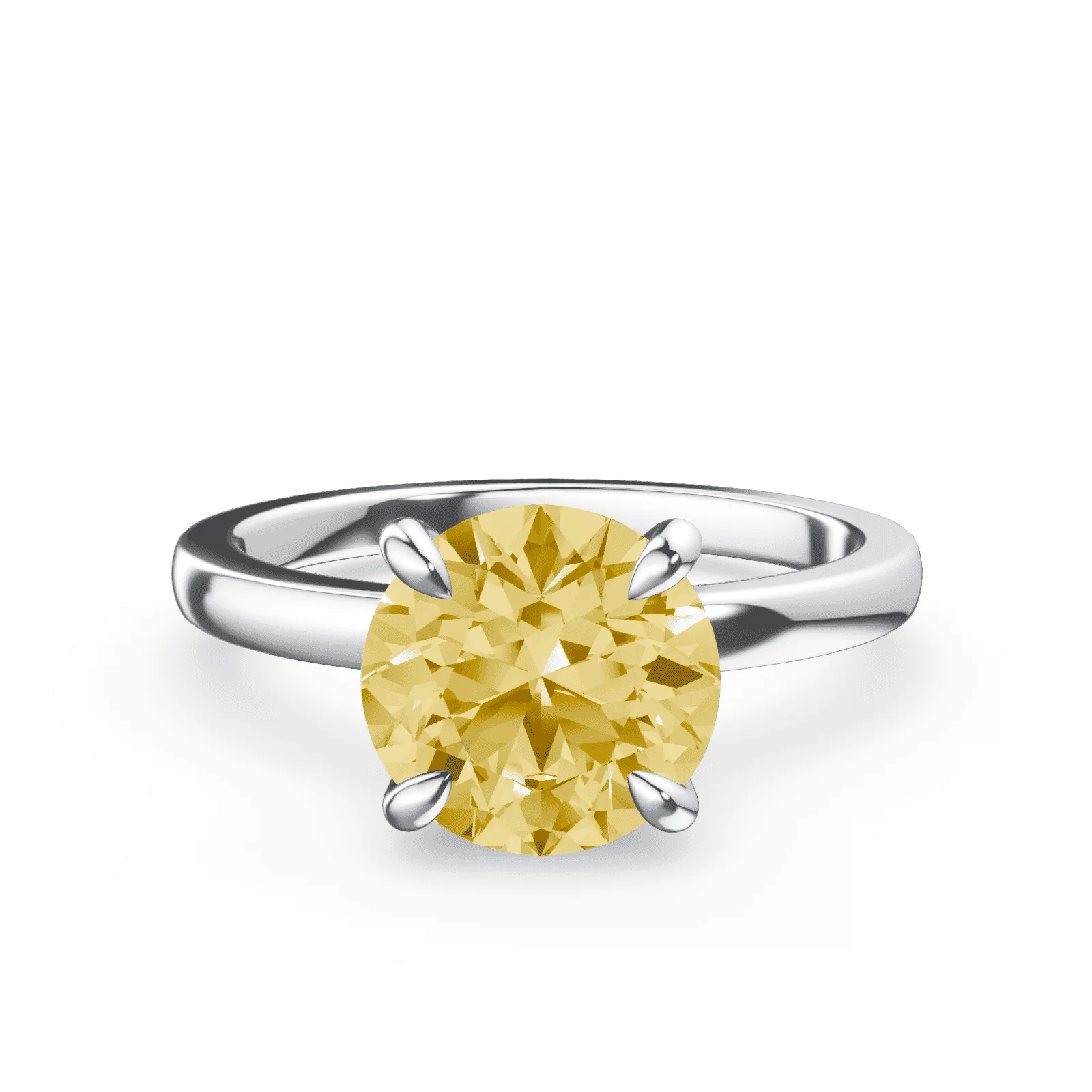 Low Profile Yellow Diamond Ring