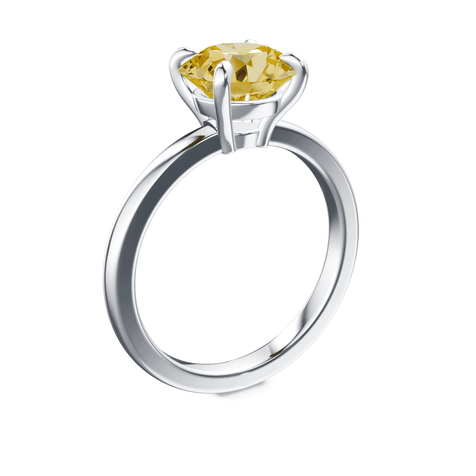 Low Profile Yellow Diamond Ring - Image 2