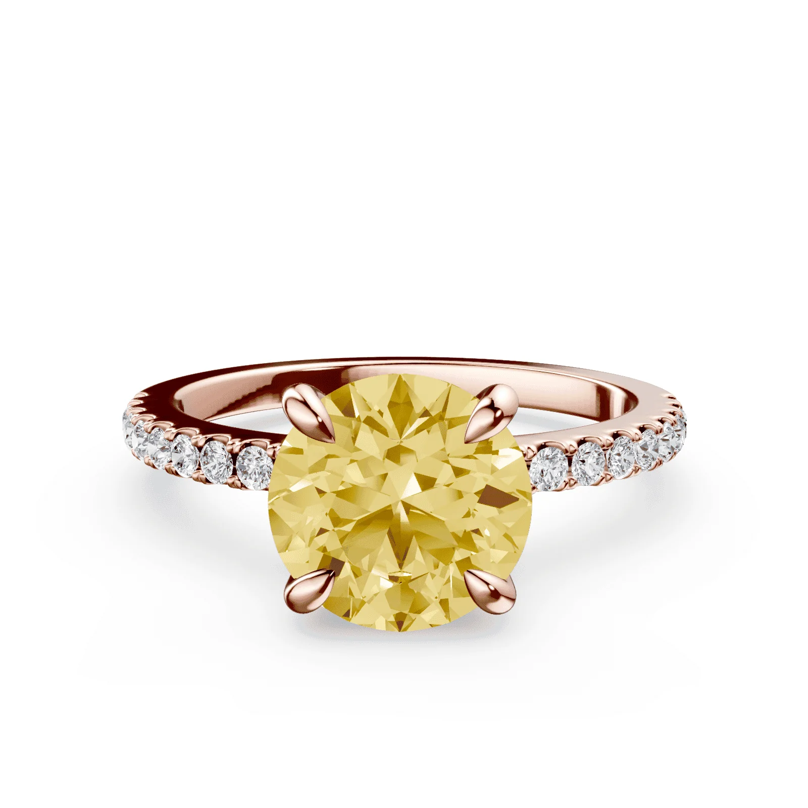 Low Profile Yellow Pave Ring