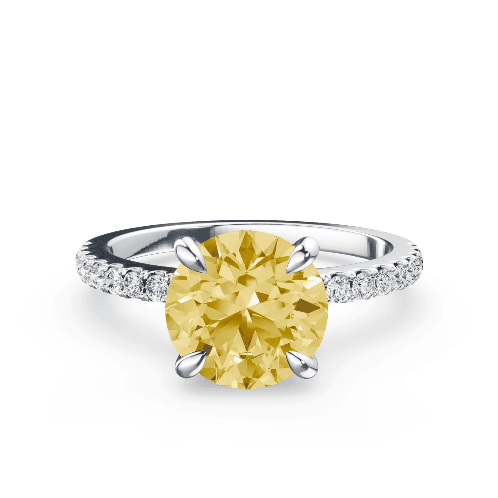 Low Profile Yellow Pave Ring