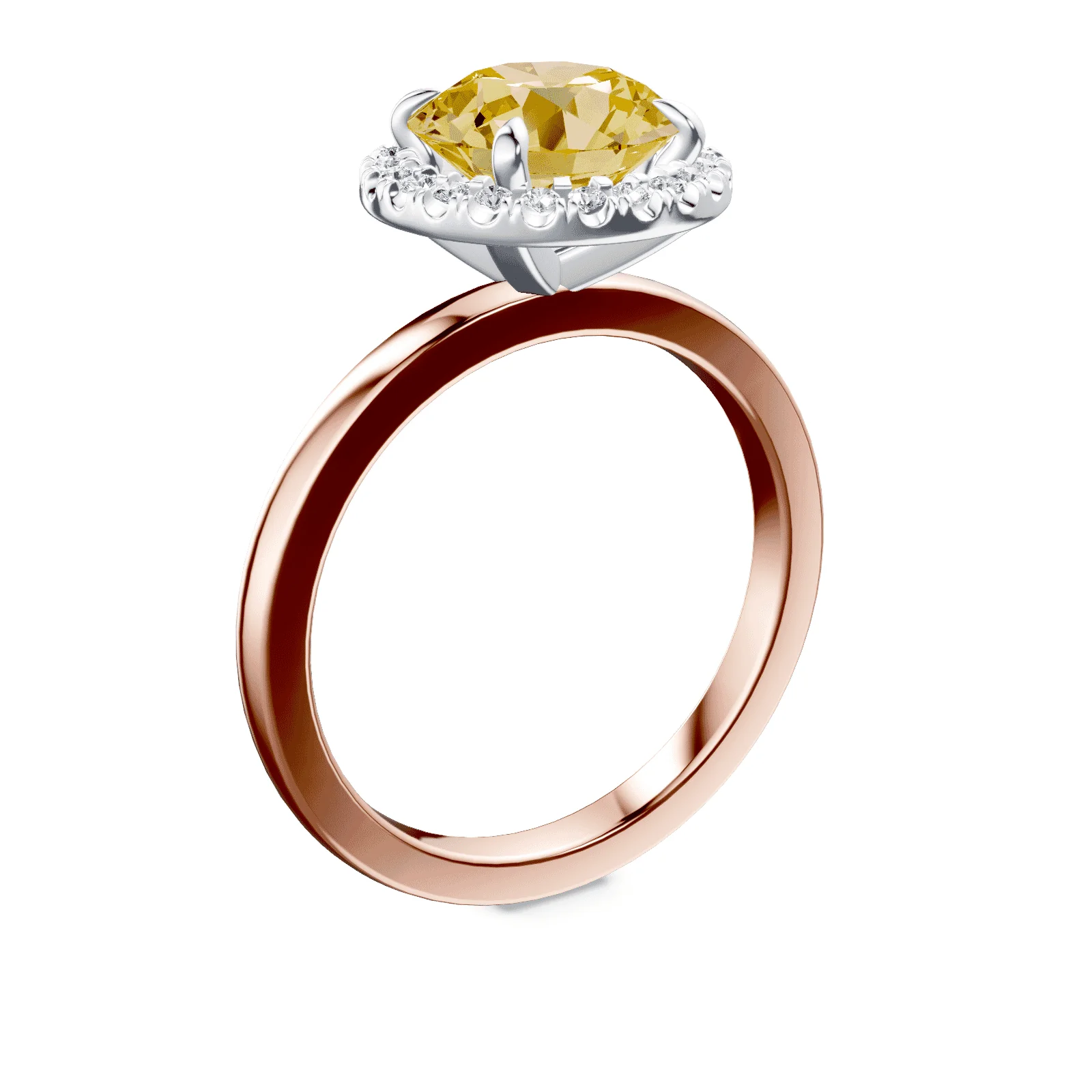 Halo Yellow Diamond Ring - Image 2