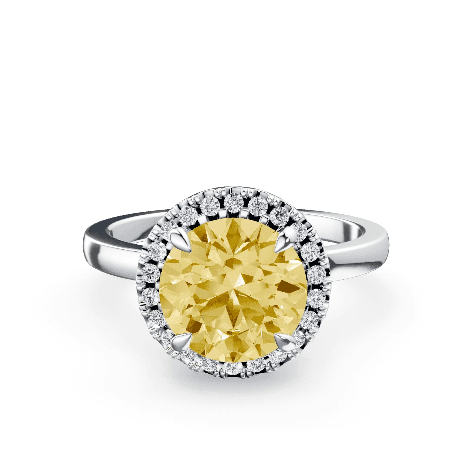 Halo Yellow Diamond Ring