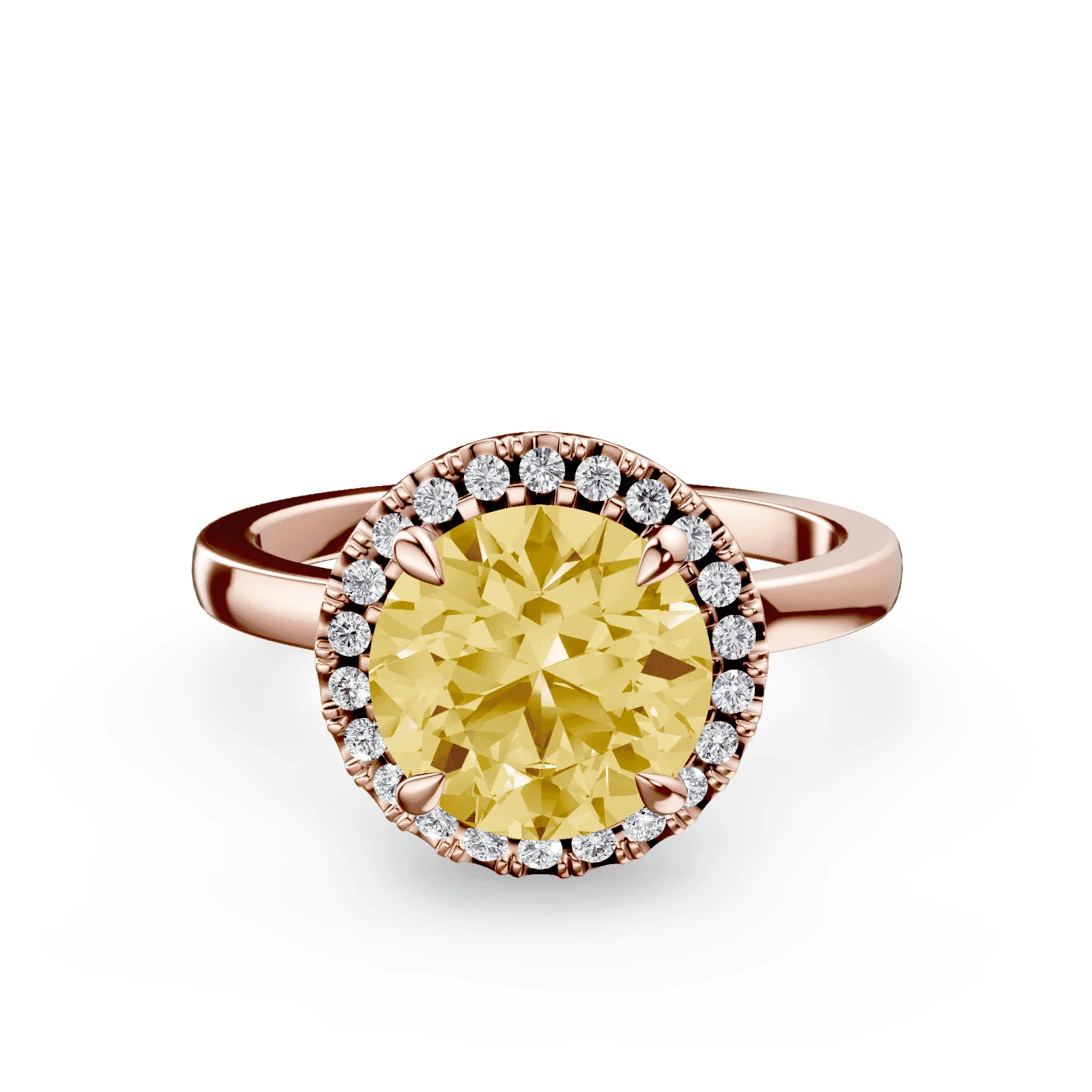 Halo Yellow Diamond Ring