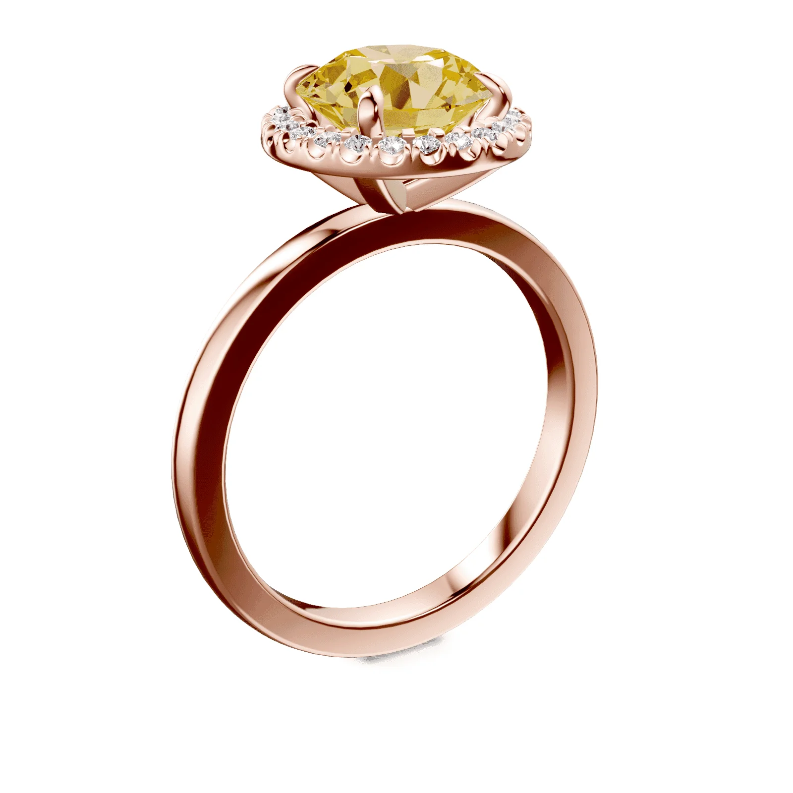 Halo Yellow Diamond Ring - Image 2