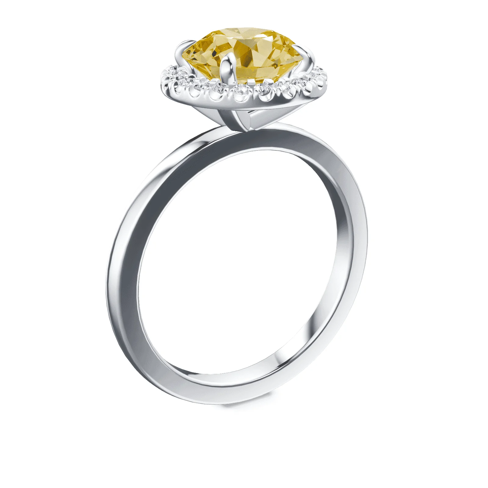 Halo Yellow Diamond Ring - Image 2