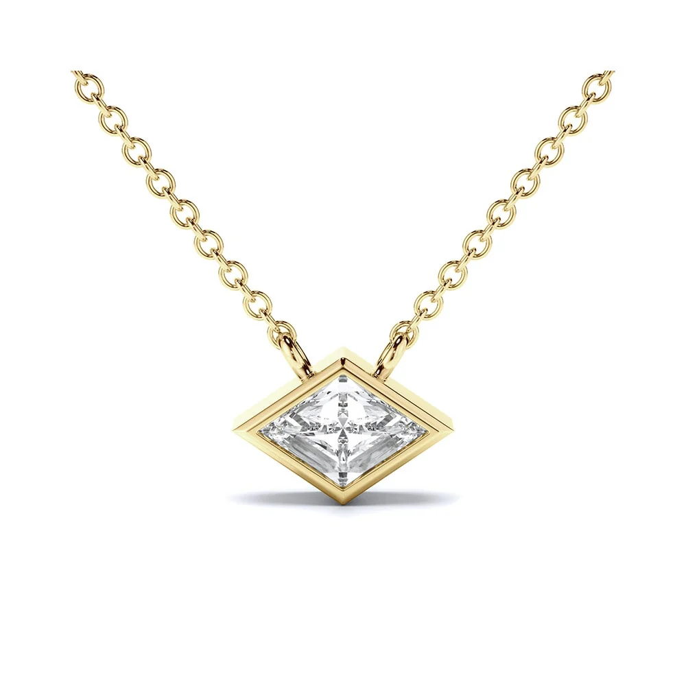 Geometric Lozenge Lab Diamond Pendant - Image 3