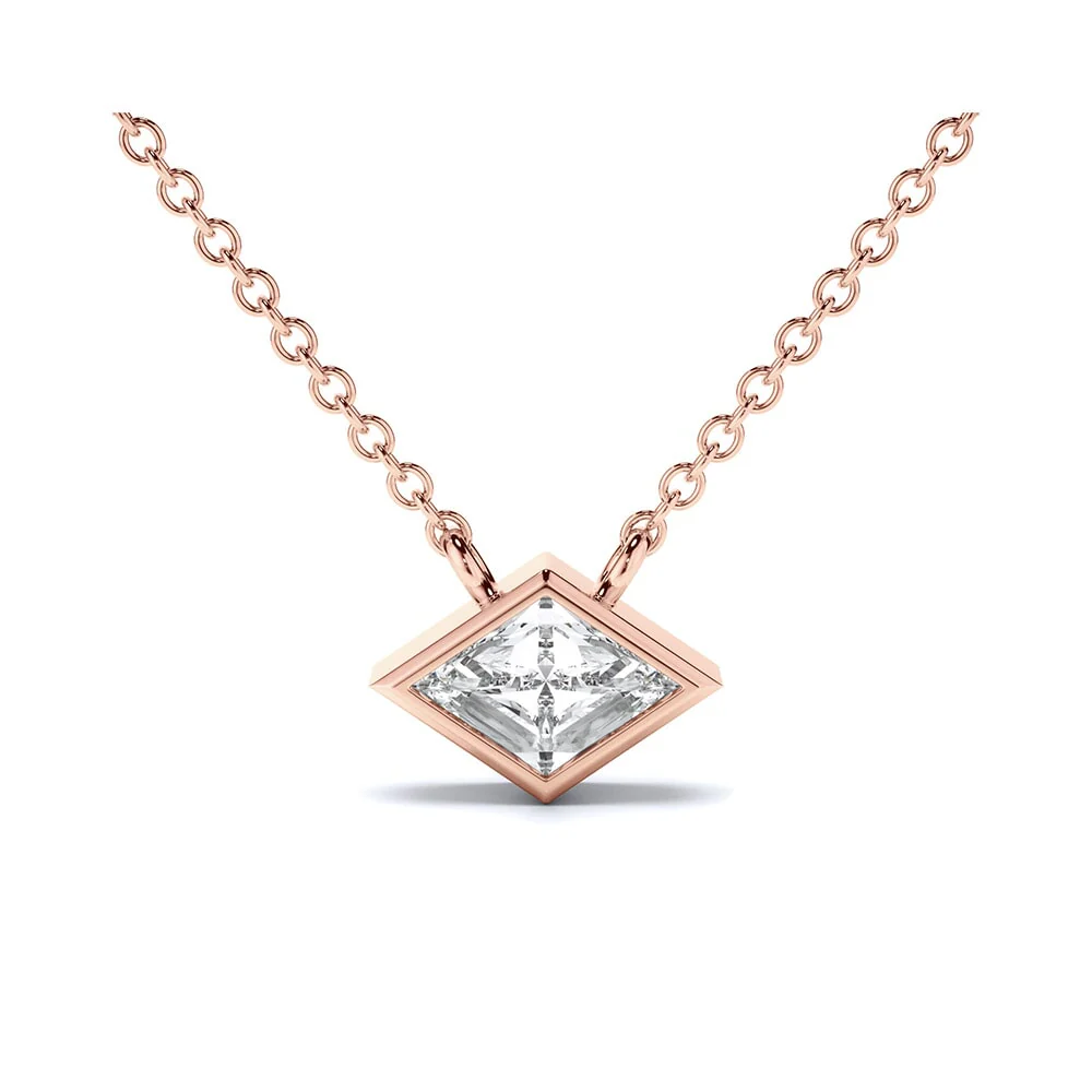 Geometric Lozenge Lab Diamond Pendant - Image 4