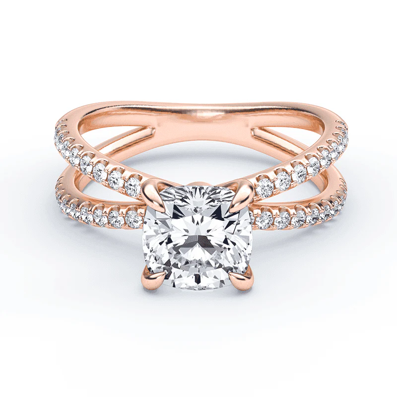 Cushion Cut Split Shank Ring
