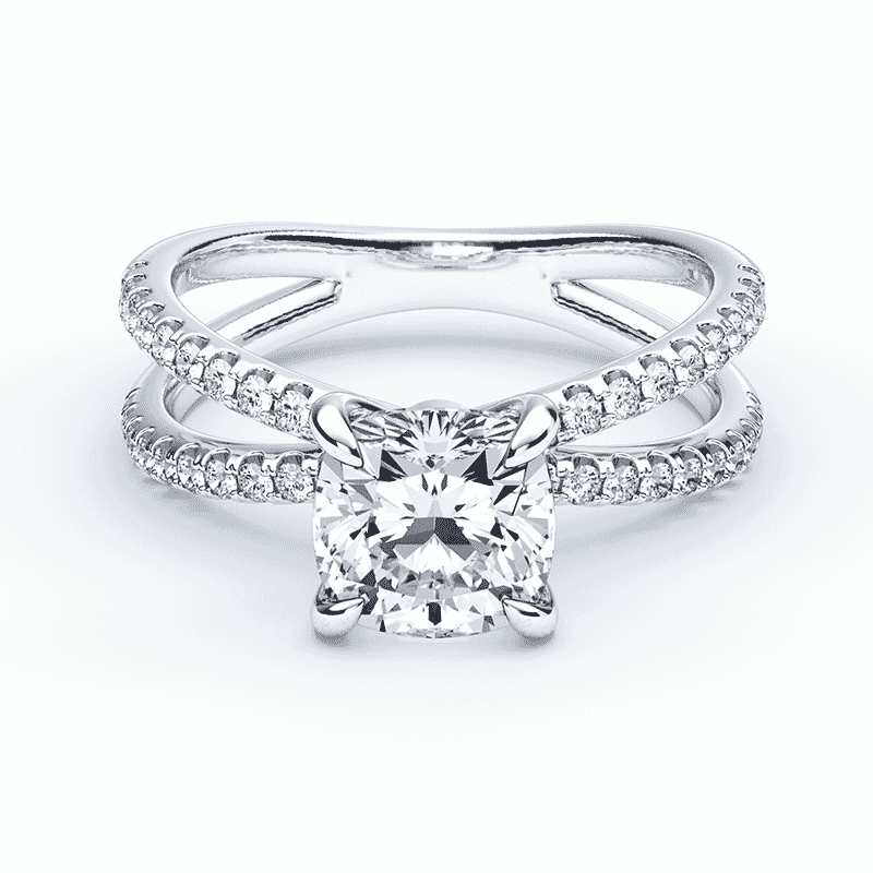 Cushion Cut Split Shank Ring
