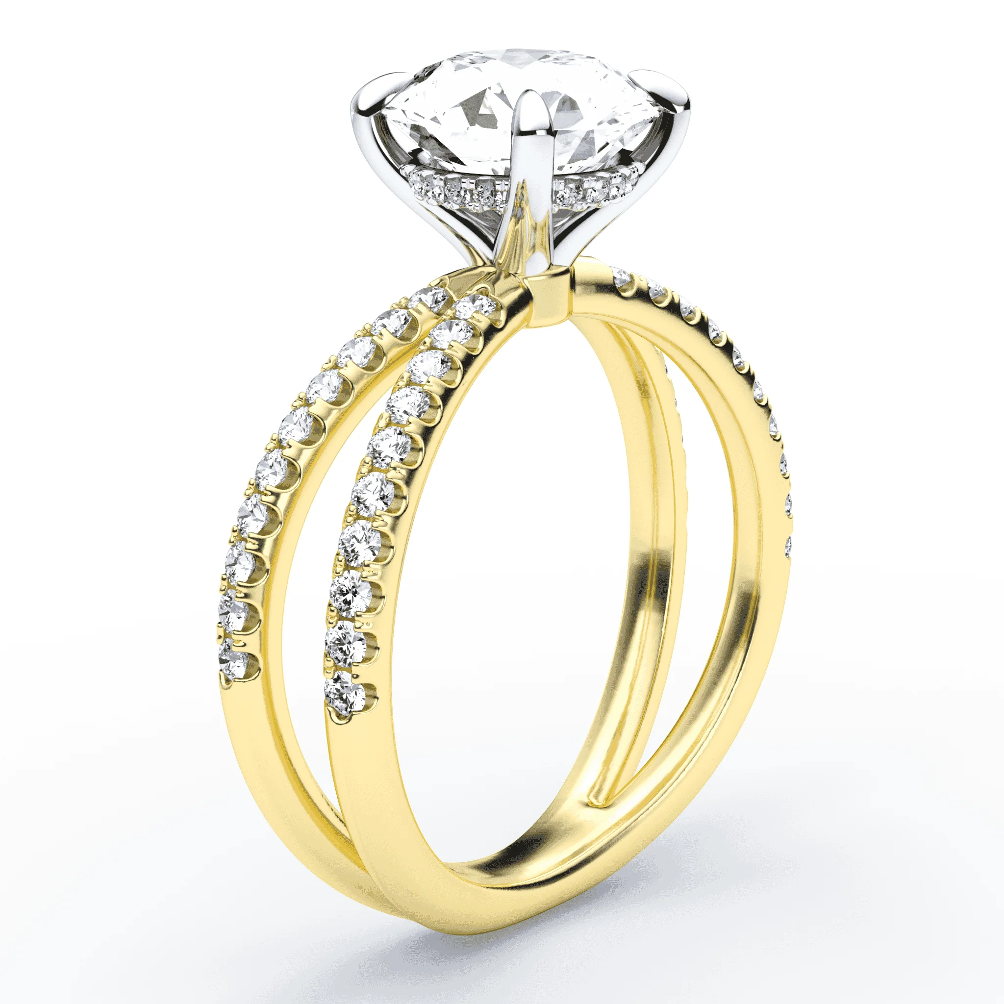 Split Shank Hidden Halo Ring - Image 2
