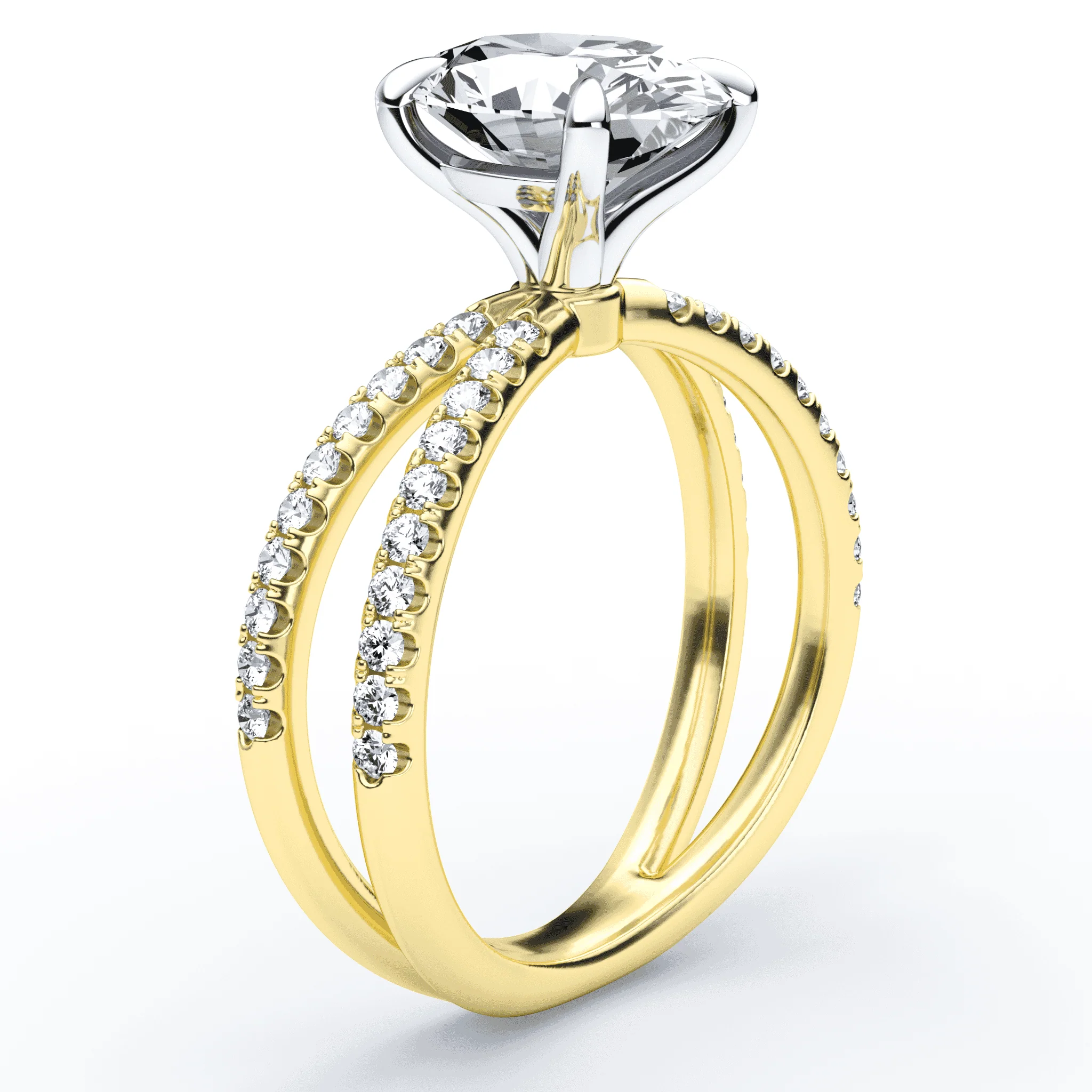 Oval Split Shank Diamond Ring - Image 2