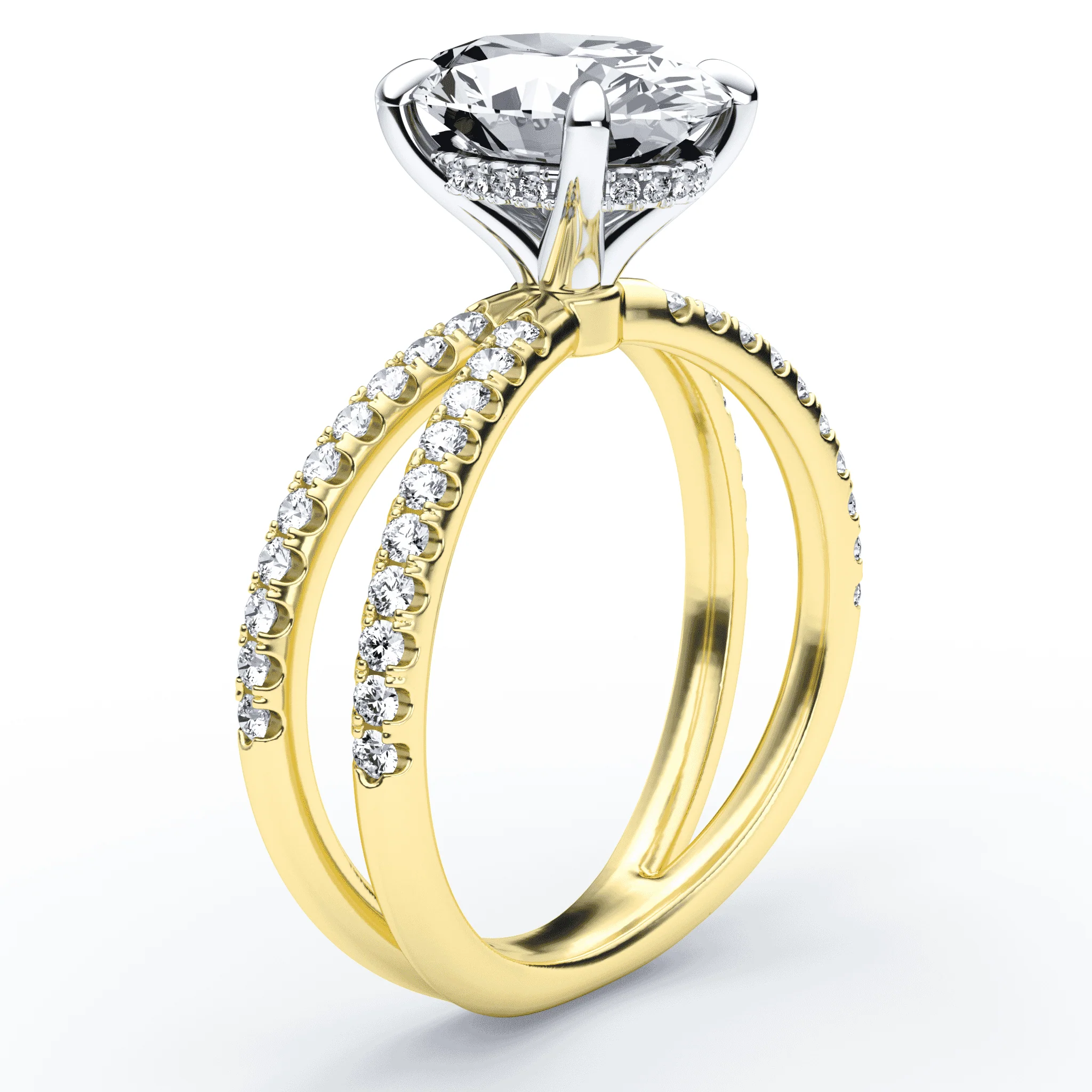 Oval Hidden Halo Split Shank - Image 2