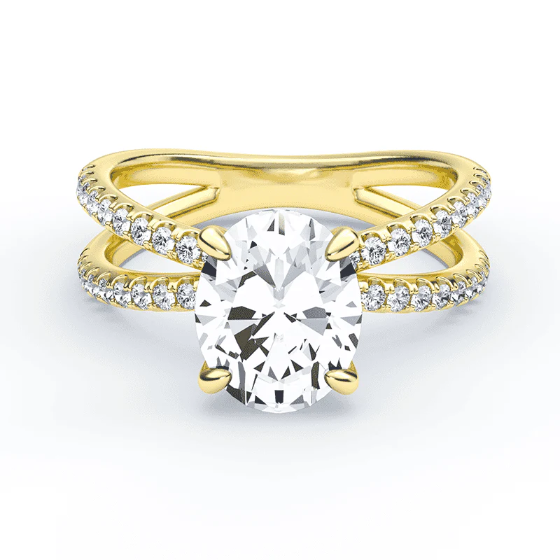 Oval Hidden Halo Split Shank