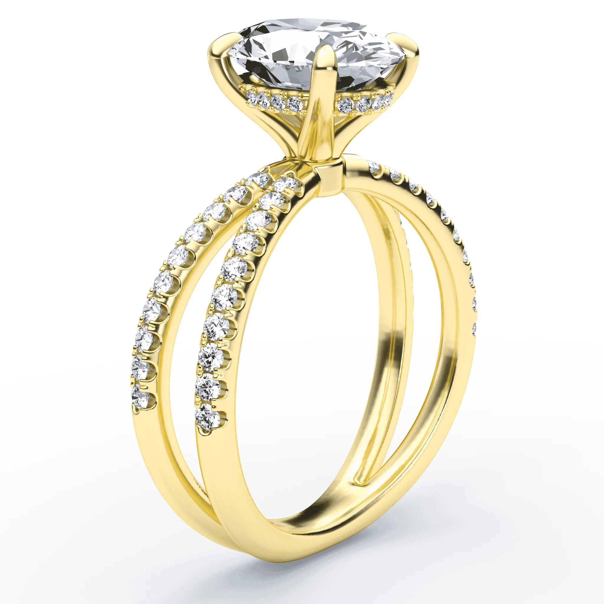 Oval Hidden Halo Split Shank - Image 2