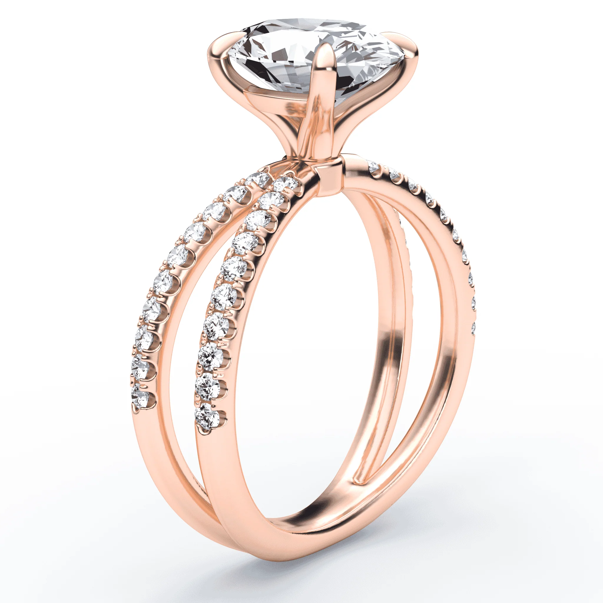 Oval Split Shank Diamond Ring - Image 2
