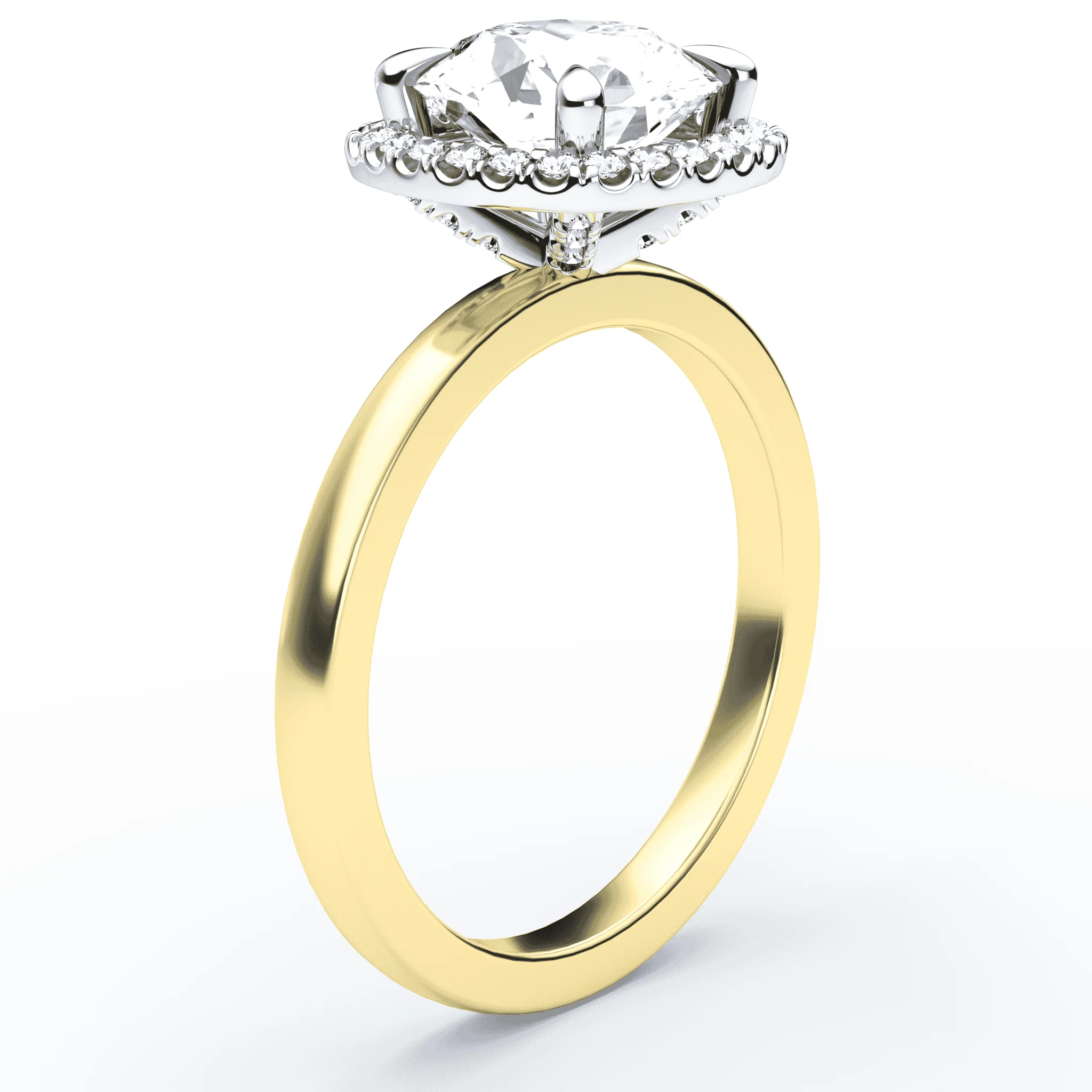Soft Square Halo Accented Ring - Image 2