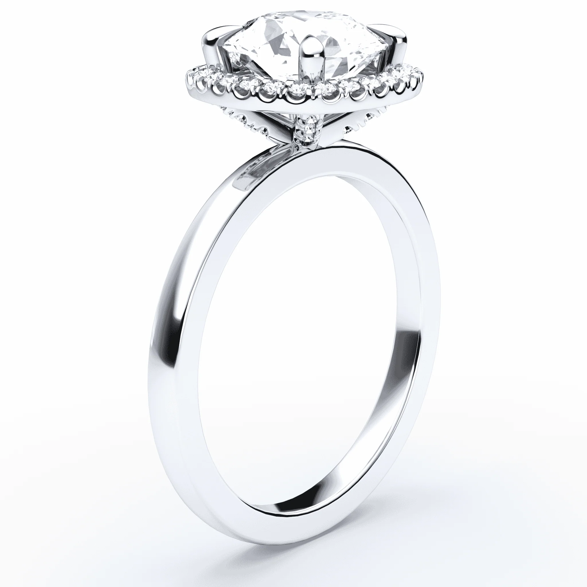 Soft Square Halo Accented Ring - Image 2