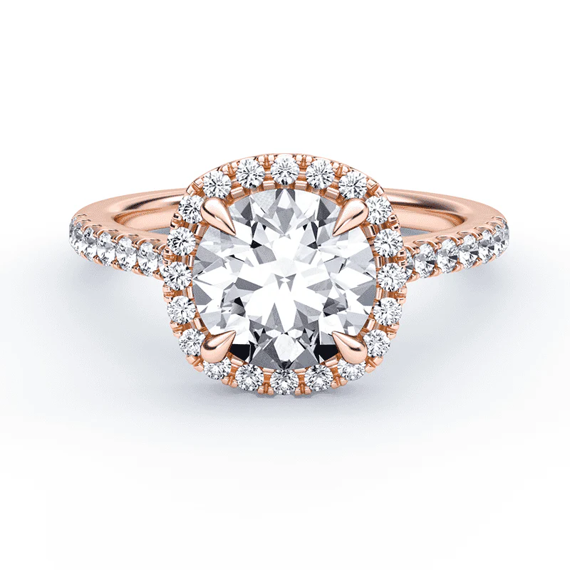 Soft Square Halo Pave Ring