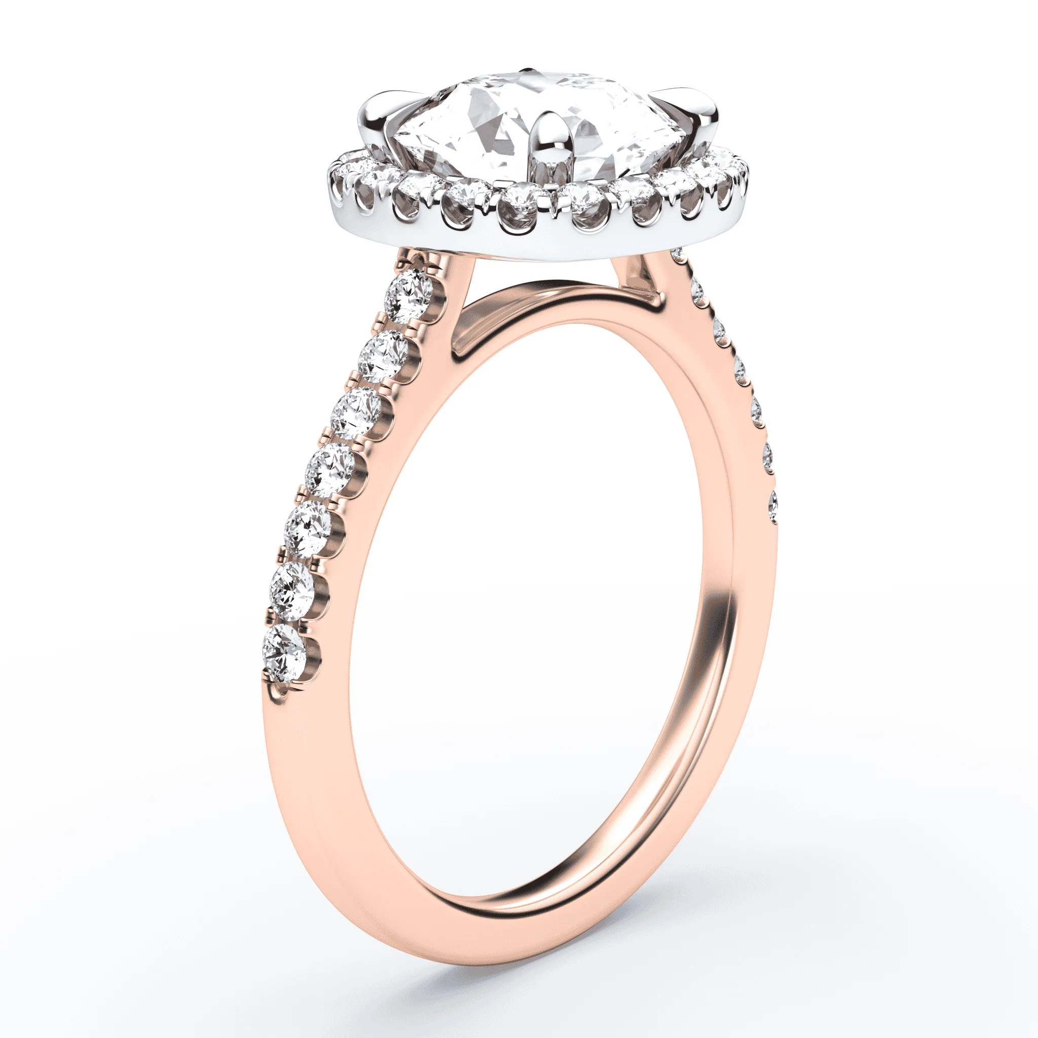 Soft Square Halo Pave Ring - Image 2
