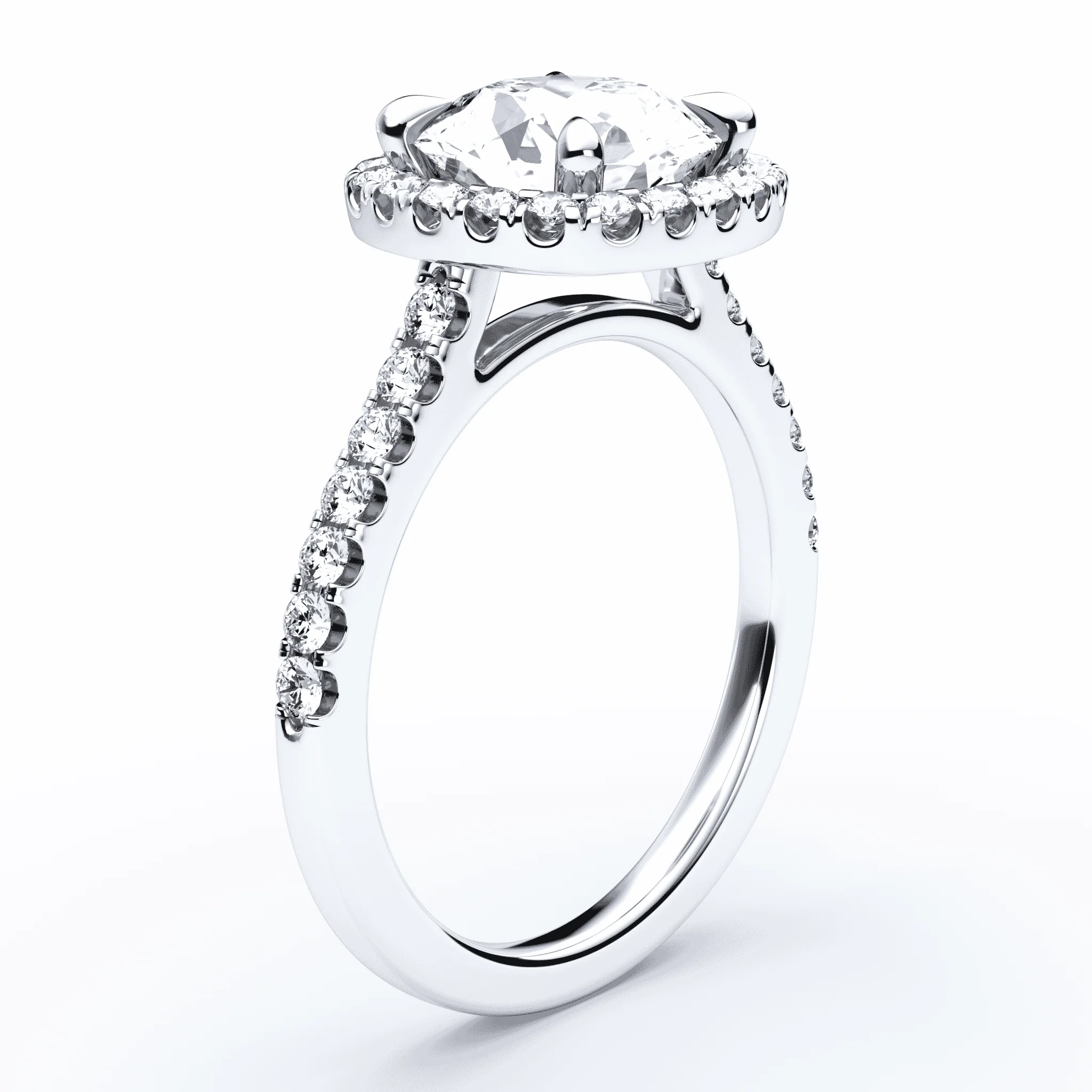 Soft Square Halo Pave Ring - Image 2